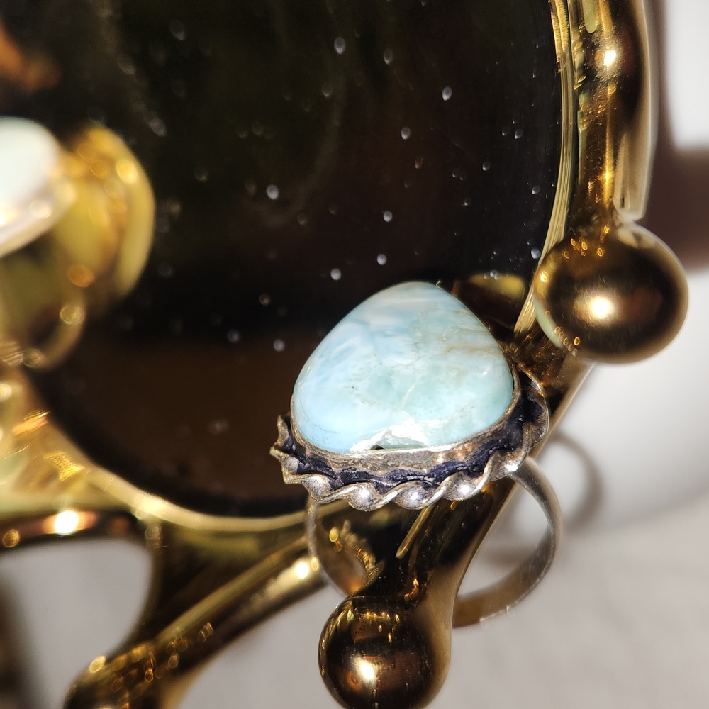 Elegant Blue Stone Rings Set - Picture 7 of 7